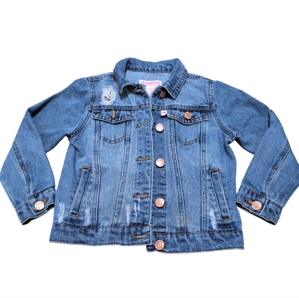 Tommy Bahama Toddler Girls‎ Jean Denim Jacket Distressed Size 5